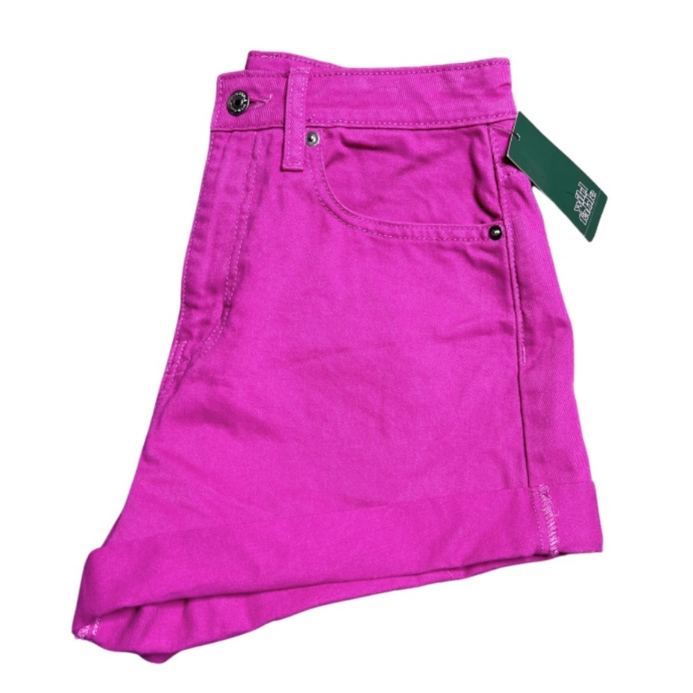 NWT Wild Fable Womens Pink High Waisted Cuffed Denim Summer Casual Shorts Size 4 - Picture 3 of 16